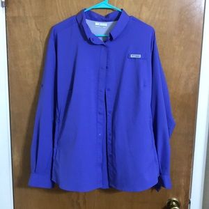 columbia fishing shirt - long sleeve purple
